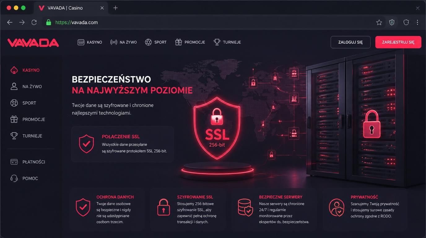  Zamek SSL na pasku adresu, schemat serwera i ikony ochrony danych. 